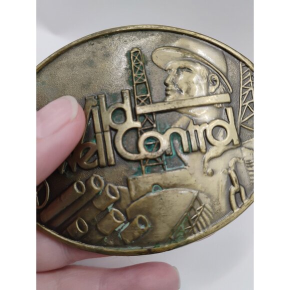 Vintage WILD WELL CONTROL Brass Limited Edition Belt Buckle - Picture 4 of 10